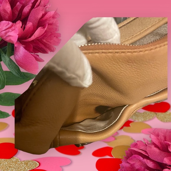 🔥 EXOTIC 🐪 Michael Kors Camel Leather Hobo - Picture 7 of 10